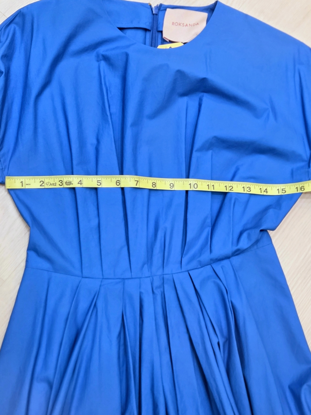 Roksanda Cobalt Blue Pleated w/ Pink Trim | N Bell-Sleeve NWT Midi Dress Size 4 - Picture 14 of 16
